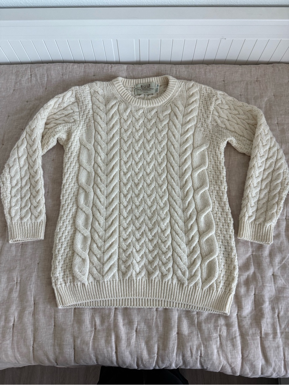 Aran Sweater Market Cable Knit Irish Sweater Size Medium
